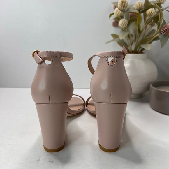 Stuart Weitzman NearlyNude Ankle Strap City Sandal in Dolce Women's 8.5 NWOB - Picture 4 of 11